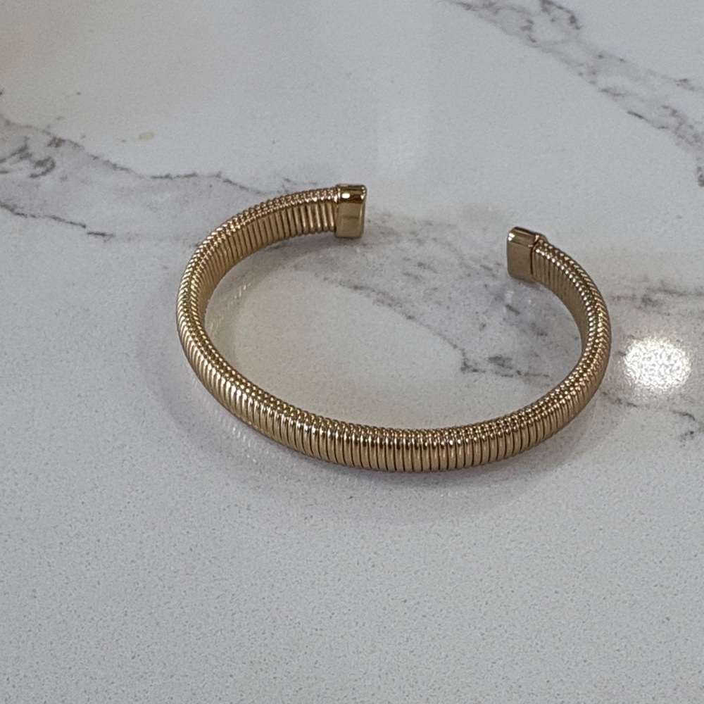 Gold Braided Statement Bangle Bracelets Set Of 3 - image 7